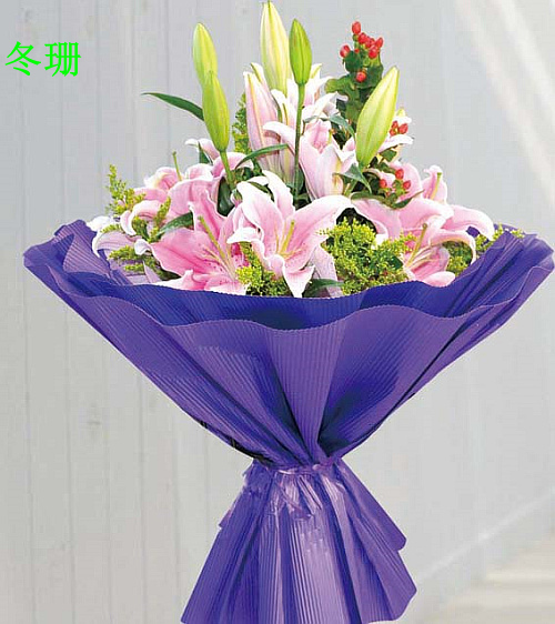 鞍山大连韶山香水百合花束沈阳同城鲜花速递朋友同事领导长辈礼物