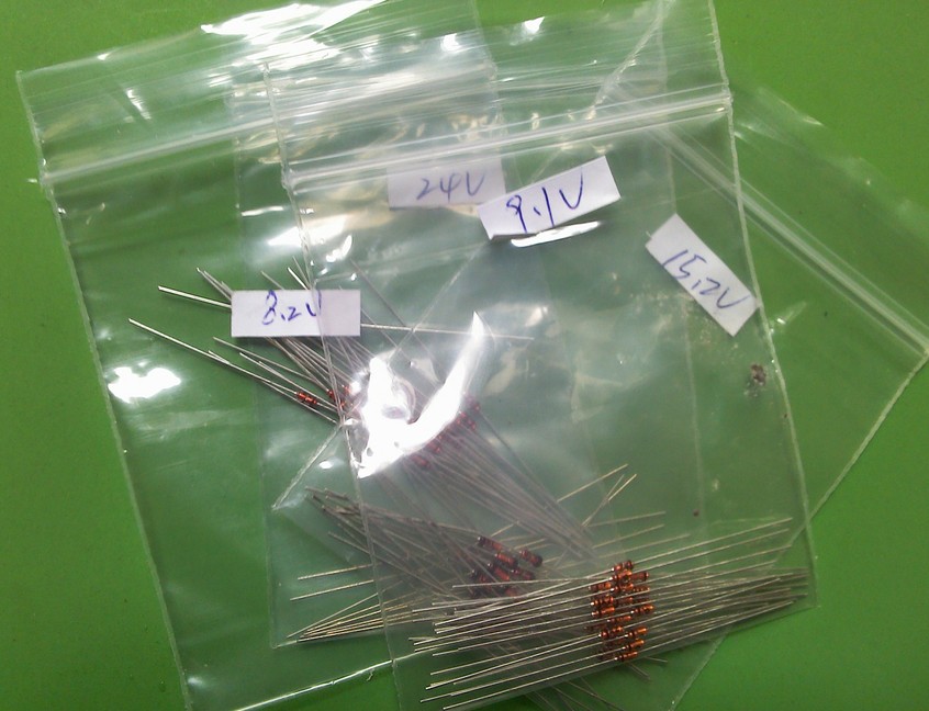 Diode components include common models such as voltage regulator diodes 3 3V5 1V15V 24V27V 1N4148