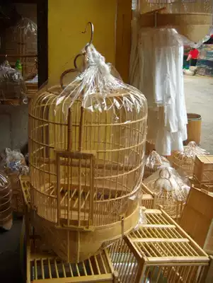 Large size bamboo small bamboo cage Thrush bird cage bird cage bird cage accessories bamboo bird cage bird cage bird cage M-medium Qingyuan cage