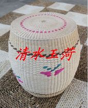 Straw round stool seat