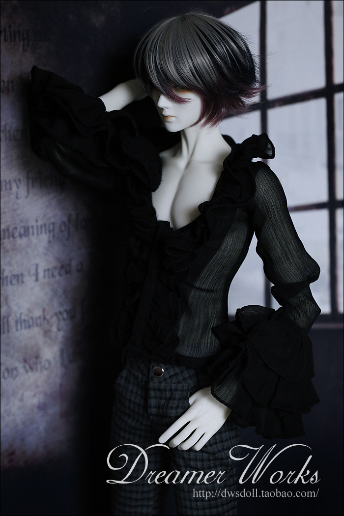 BJD SD 3 points 4 Doll Clothes Palace Court Translucent V collar Prince Shirt 1 31 4 Uncle-Taobao
