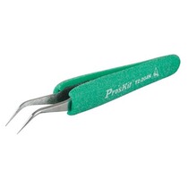 Baogong PROSKIT TZ-204N anti-static anti-slip soft cover curved tip tweezers anti-static tweezers