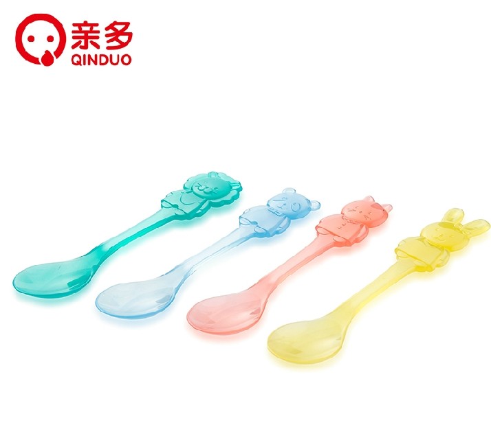 包邮 亲多宝宝婴儿婴幼儿吃饭餐具PP卡通勺组（4个入） 2410
