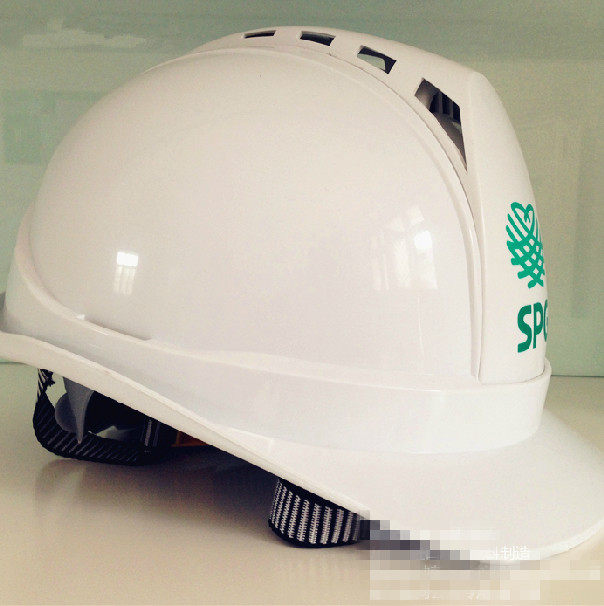 安全帽工地 防砸透气 高强度劳保帽 白色施工帽 湖北电力安全帽