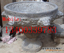 Stone Carving Fish Tank Green Stone Fish Tank Green Stone Flower Pot Courtyard Decoration Stone Sculpture Pendulum 007