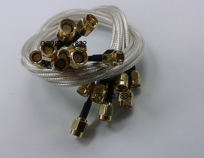 SMA-JJ male to male inner screw inner needle cable routing antenna network card RG316 silver-plated Teflon 0 3 meters