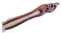Lus Red Wood] Hair Hairpin Custom Double Fork U Shaped Red Sandalwood Carvings Hairpin F-201 Dual Phoenix
