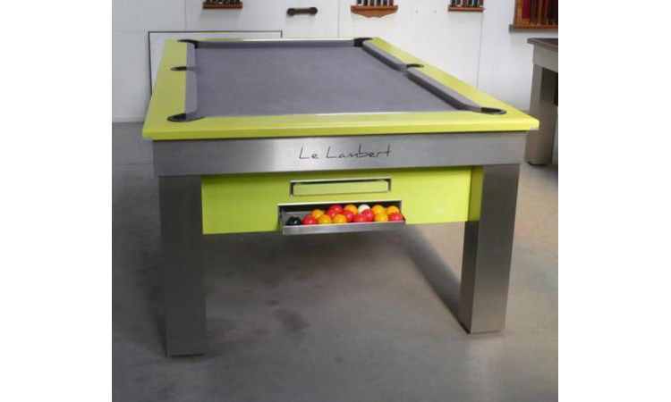 The silver high-end dining room table in silver