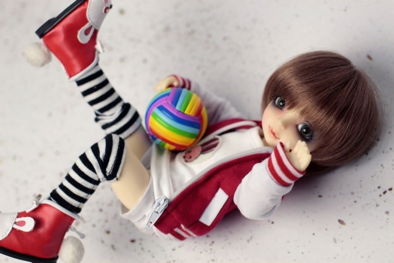 4 points 6 points BJD YOSD BB cute~ BB size super cute campus baseball uniform~red and white