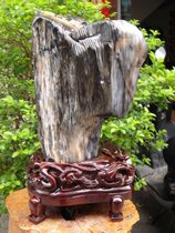 Smooth sailing blue ink material tree fossil wood jade large decoration living room TV cabinet 91814#(Shanxi Qi Gallery)