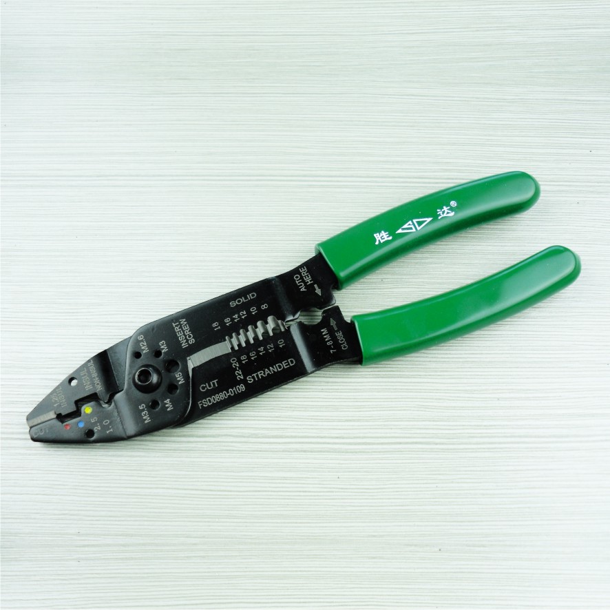 Shengda tool 8 5 inch Multi-functional press pliers Versatile Peeling Wire Pliers Electrician Peeling cut with wire stripper