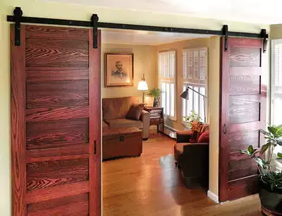 Barn door kitchen door interior door partition door sliding door set powder room door bathroom door European-style sliding door crane wheel