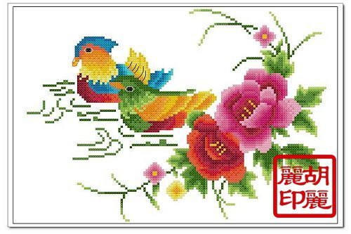 ●Hu Lili cross stitch ●DMC kit Yuanyang has 3D 5D precision printed cloth