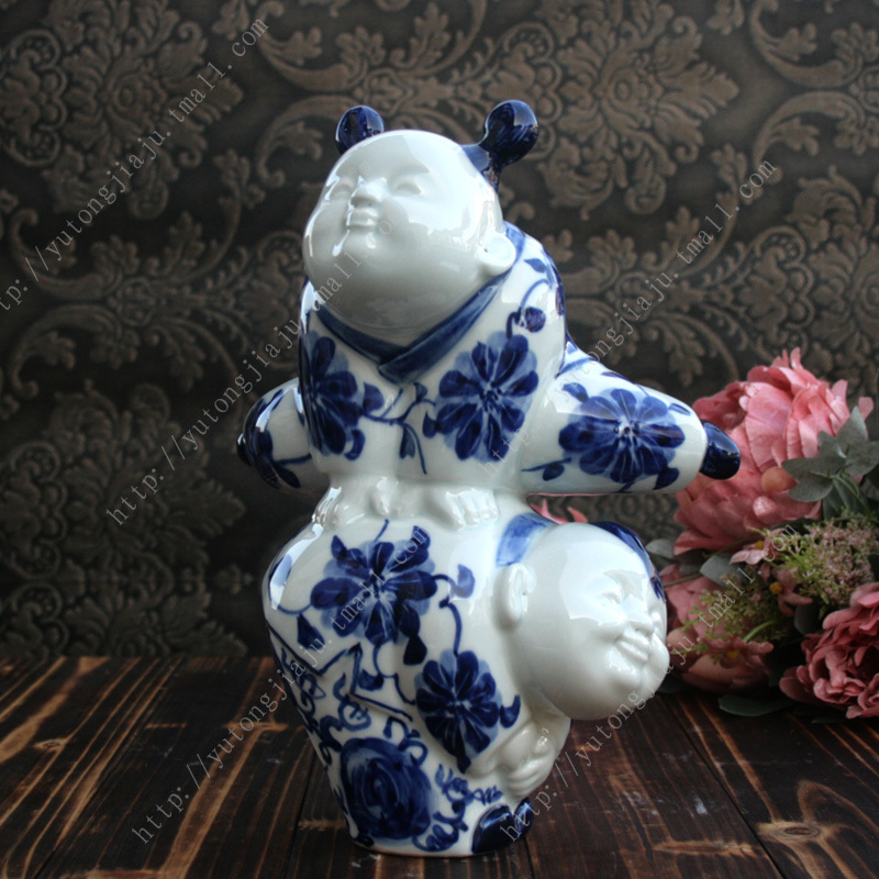 The rain tong home | jingdezhen ceramics craft its - {} vault furnishing articles childhood memories of blue and white porcelain doll