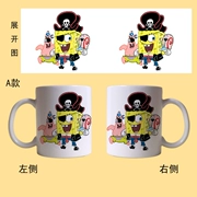 SpongeBob SquarePants Anime Teacup Cartoon Cartoon Mug Cup Cốc nam và nữ Cup trẻ em