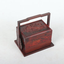 Haolinxuan Red acid branch food box Mahogany crafts Miniature furniture ornaments Wood carving gifts