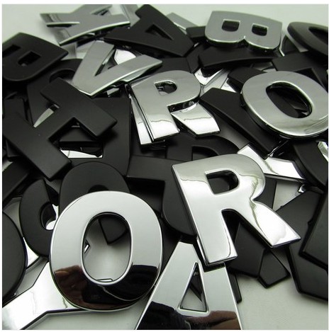Digital personality DIY English letter car sticker Metal modified number letter sticker car decoration car logo word mark