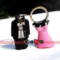 Suit Gown Couple Key Buttons (Lettering) Creative Gift Keyring Special Gift Pair Price