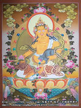 Nepal thangka yellow Wealth God pure handmade mineral raw material gold powder thangka