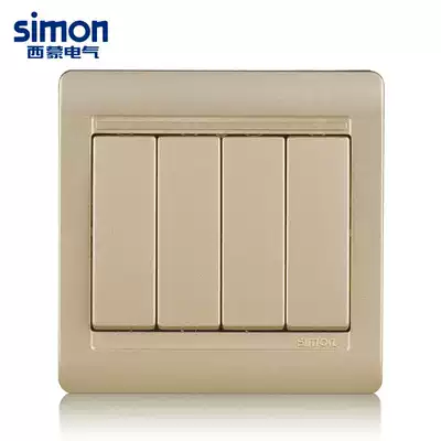 Simon Switch Socket 55 Series Champagne Gold Four Open Single Control Switch N51041B-56