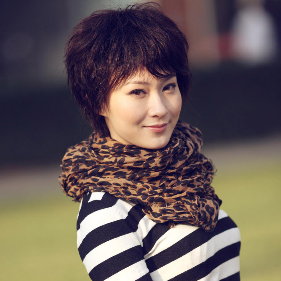 利达真发假发女 短发 妈妈假发 短卷发蓬松 中老年假发女士假发套