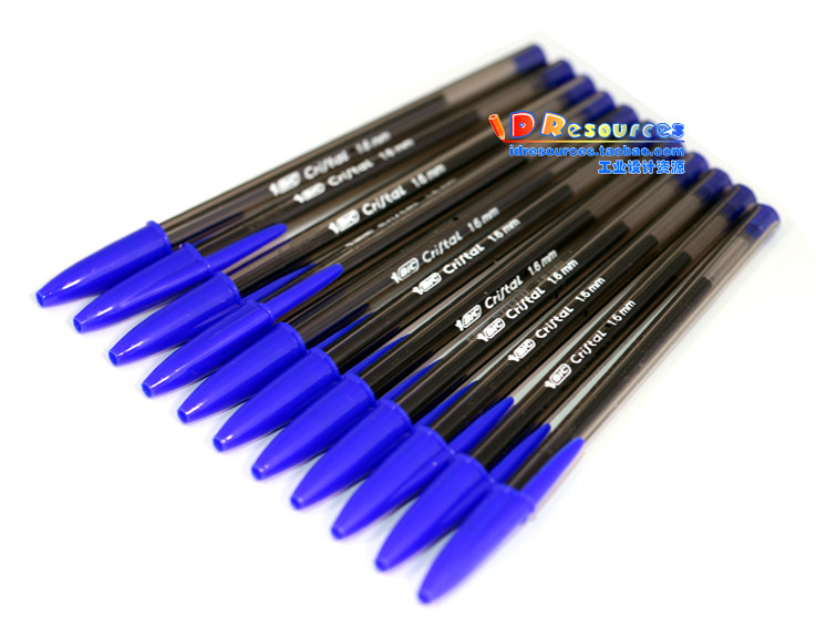 BIC Bick cristal bold Crystal Classic transparent pen pole blue and black color ballpoint pen 1 6 and 1 0mm