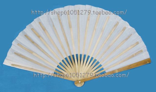 Sacred Land Poetry New Pure White Dance Paper Fan North Korea Fan Square Dance Performance Fan Stage Props Practice Fan