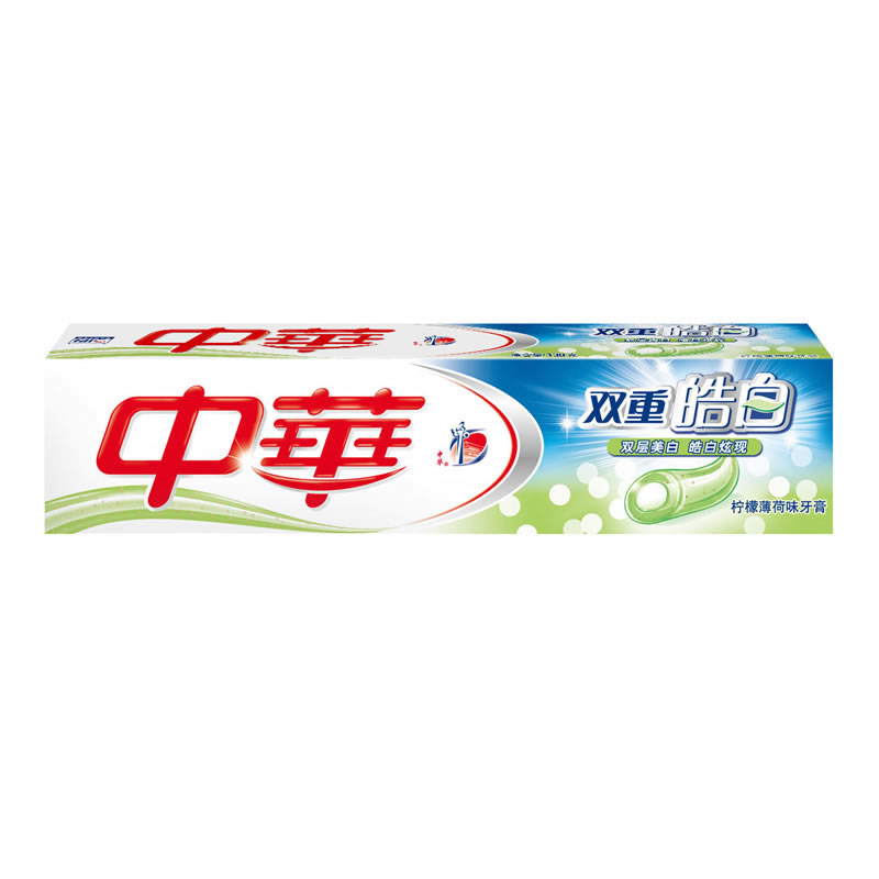 中华  双重皓白牙膏75\130g 柠檬薄荷味 防蛀 口气清新