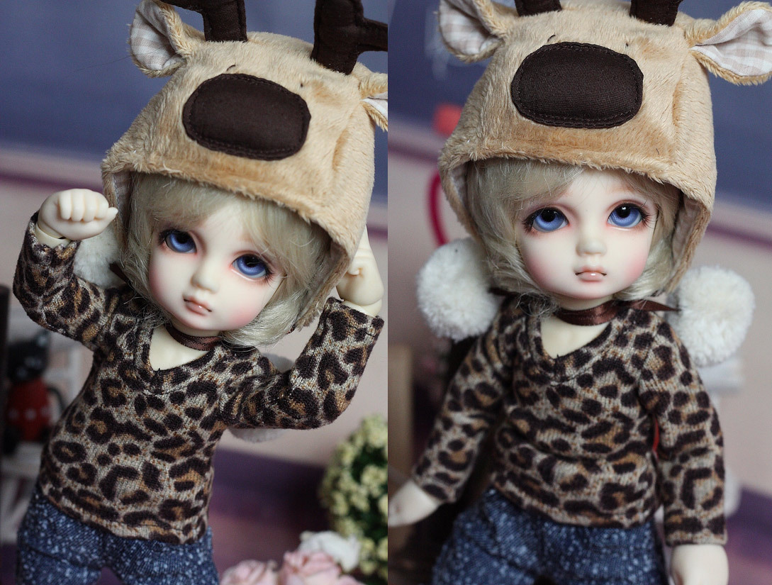 6 points YOSD BJD SD BB for babies ★Little man~BB long-sleeved small V-neck BAO WEN bottoming shirt~