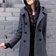 Autumn and winter Korean style new double-breasted hooded coat, fashionable and temperamental, medium-length, large size, thickened women's woolen coat, trendy