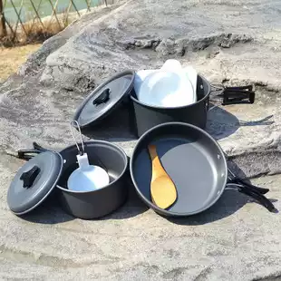 2-3 people set pot Outdoor camping stove set pot 2-3 people high quality portable non-stick pot set pot