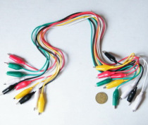 Alligator clip with line 50CM 6 yuan 5 pairs of 10 red yellow green black and white 5 colors in total 20 clips