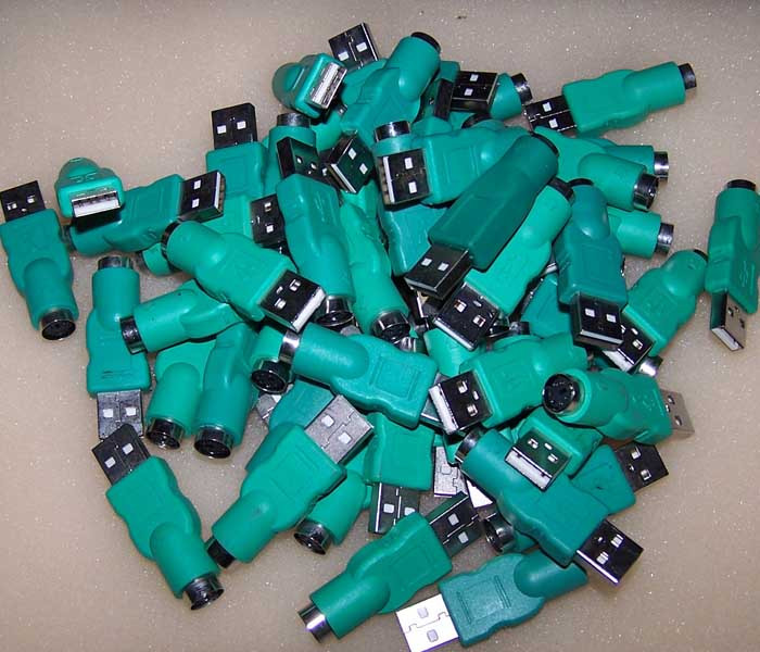 New USB to PS 2 conversion head PS 2 to 9-pin flat mouth