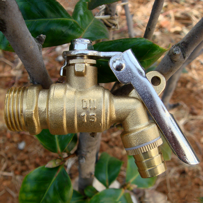 Anti-theft tap public outdoor lock-out garden hose pagoda joint brass quickly opens the faucet