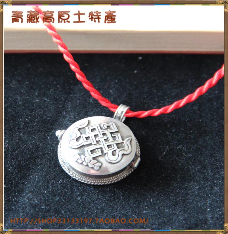 Nepal imports 925 pure silver auspicious Jiu box amulet protector pendant and sent with hanging rope