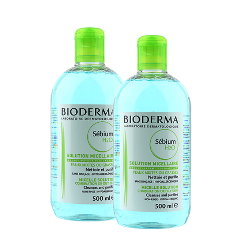法国 Bioderma 贝德玛卸妆水500ml蓝水2瓶净妍洁肤液眼唇脸部卸妆