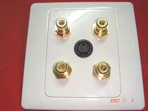 Simon socket S video dual audio Wall insert AV face version (86 welded gold-plated RCA module)