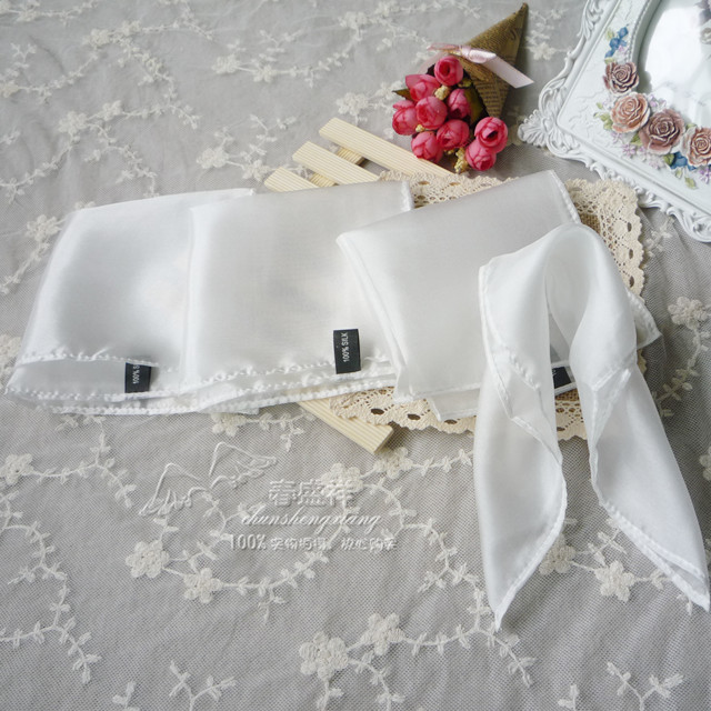 Special mulberry silk handkerchief ultra-thin foreign spinning silk handkerchief small square beige
