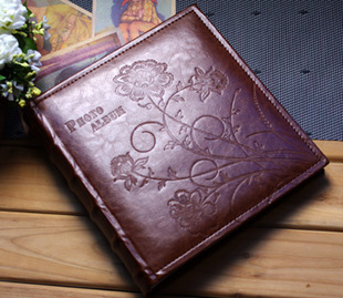 Large-capacity Guangmei leather embossed high-quality large 6-inch 4D insert photo album with message area 200 sheets