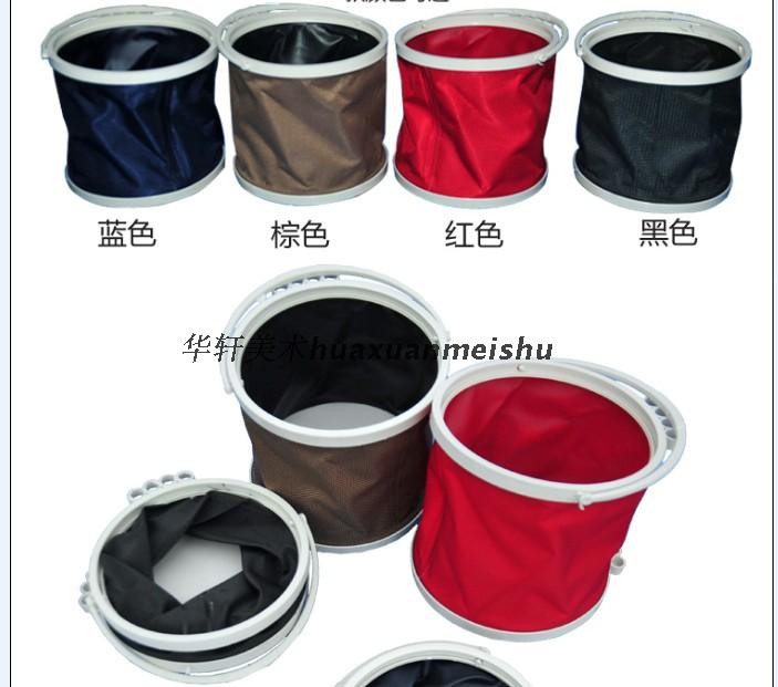  Huaxuan Hard Bottom Canvas Bucket Water Cylinder Wash Pen Barrel Wash Pen Holder Telescopic Bucket With Inserted Pen Bucket