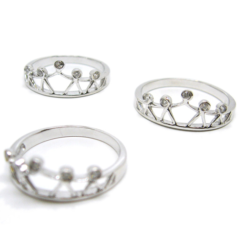 Private Booking Letter Ring Set Making Ring 925 Pure Silver True Love Prince Change Frog Precepts Inlaid Diamond Plated Platinum