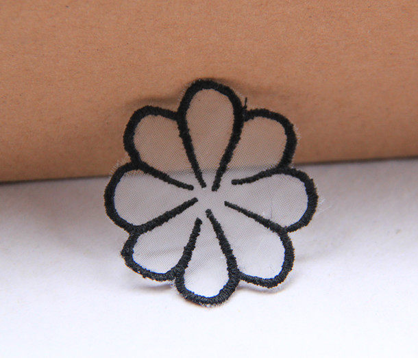 18 Handmade DIY Clothing Accessories Day Single Lace Embroidered Black Ougan Gauze Patch Patch