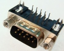 Totem D-SUB 9PIN board card public seat DB male head 9-core 90-degree bent foot public seat DB9 public PCB board end