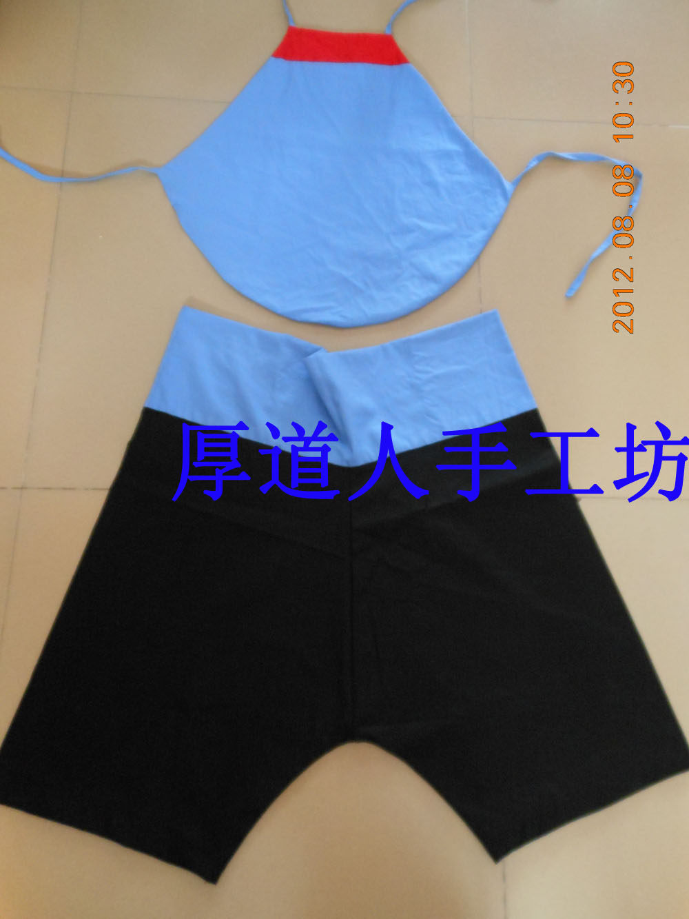 Handmade men's Benming year red adult apron cotton Chinese traditional short section large crotch Burmese crotch pants harem pants