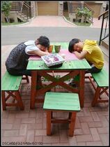 (Yesterdays country) Good time dining table (with four small stools) Country pastoral solid wood furniture customized