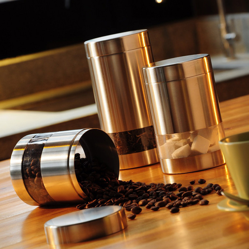 Stainless steel clairvoyable sealed tank moisture-proof colored tea leaf jars Milk Powder Cans Cookies storage bottles Zero food special bottles