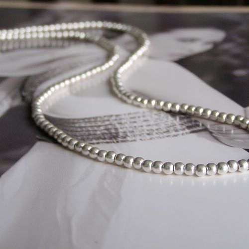 Preference: Everest silver necklace 2 5mm 3mm silver bead chain foot silver 990 necklace (arbitrarily sized to be made)