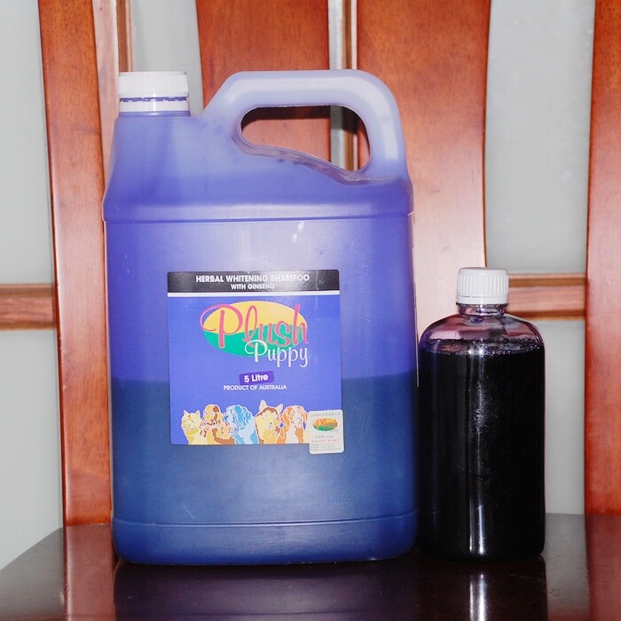 Australia PLUSH PUPPY Ginseng Essence Whitening Wash Liquid Pet Bath Cream Shampoo 500ml Divided