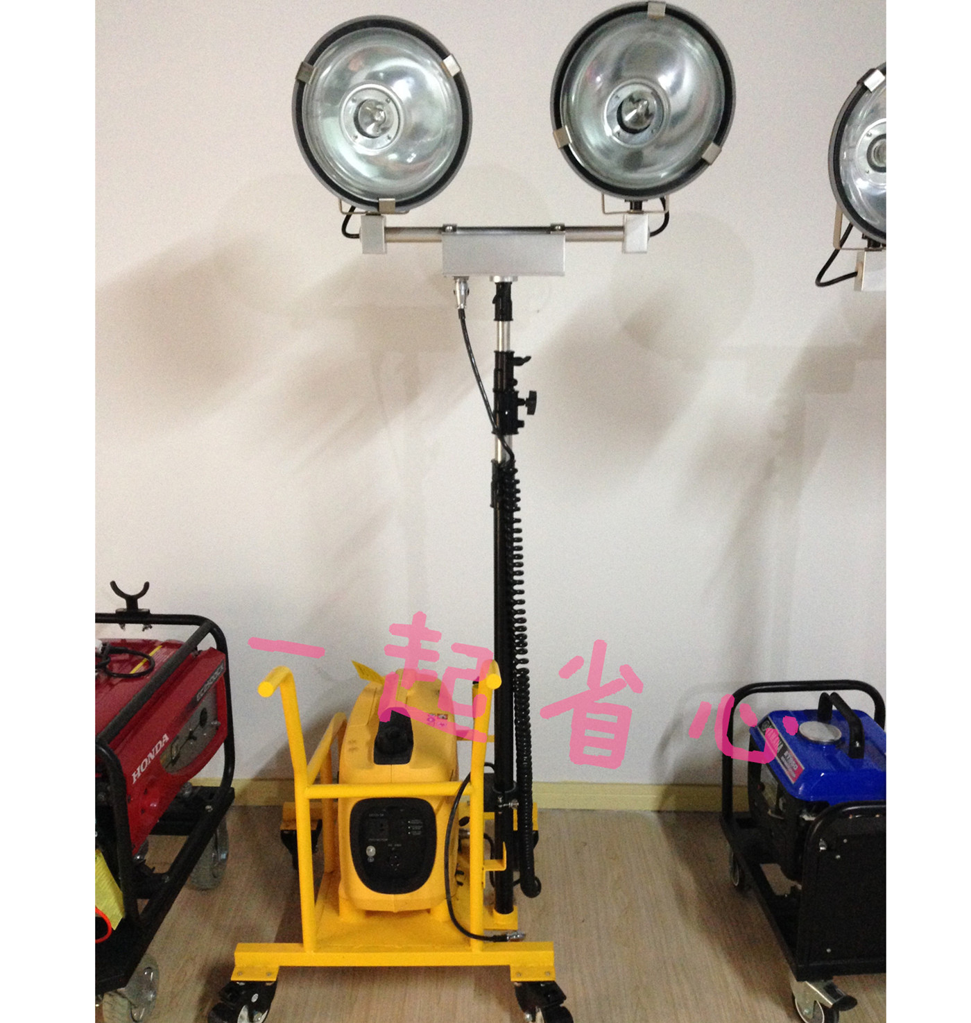 Mobile cart lighting car Cape digital silent generator automatic lift emergency lights road repair lights