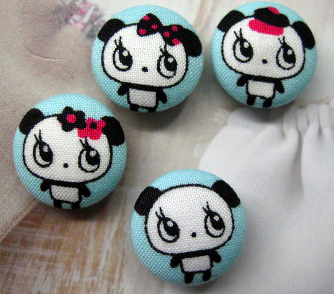 Taiwan Fabric DIY Pack Bubuttons Cute Little Panda 2 0 cm Only RMBone